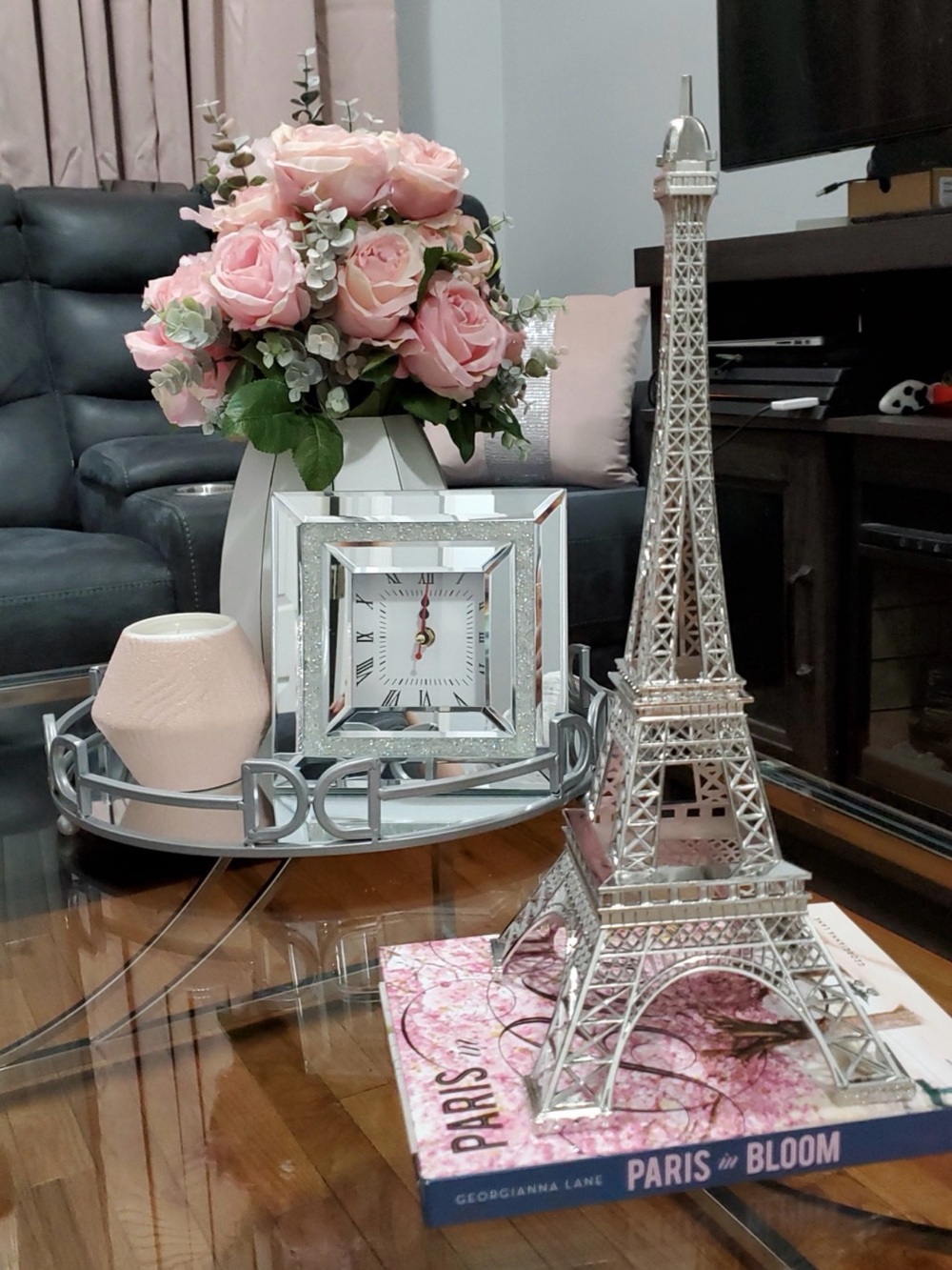 15" Eiffel Tower Statue Decor Alloy Metal, Silver - Picture 2 of 11